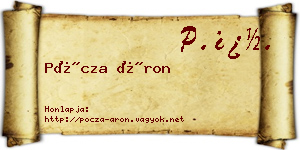 Pócza Áron névjegykártya